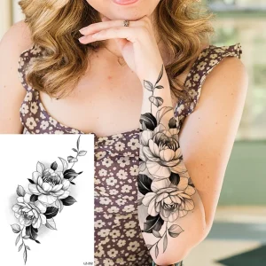 Black Spartan Temporary Tattoos For Men Boys Lion Knight Wolf Skull Compass Tiger Fake Tattoo Sticker Arm Leg Tatoos Waterproof - Color : DLZ252