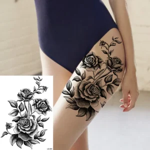 Black Spartan Temporary Tattoos For Men Boys Lion Knight Wolf Skull Compass Tiger Fake Tattoo Sticker Arm Leg Tatoos Waterproof - Color : DLZ251
