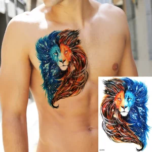 Black Spartan Temporary Tattoos For Men Boys Lion Knight Wolf Skull Compass Tiger Fake Tattoo Sticker Arm Leg Tatoos Waterproof - Color : DLZ210